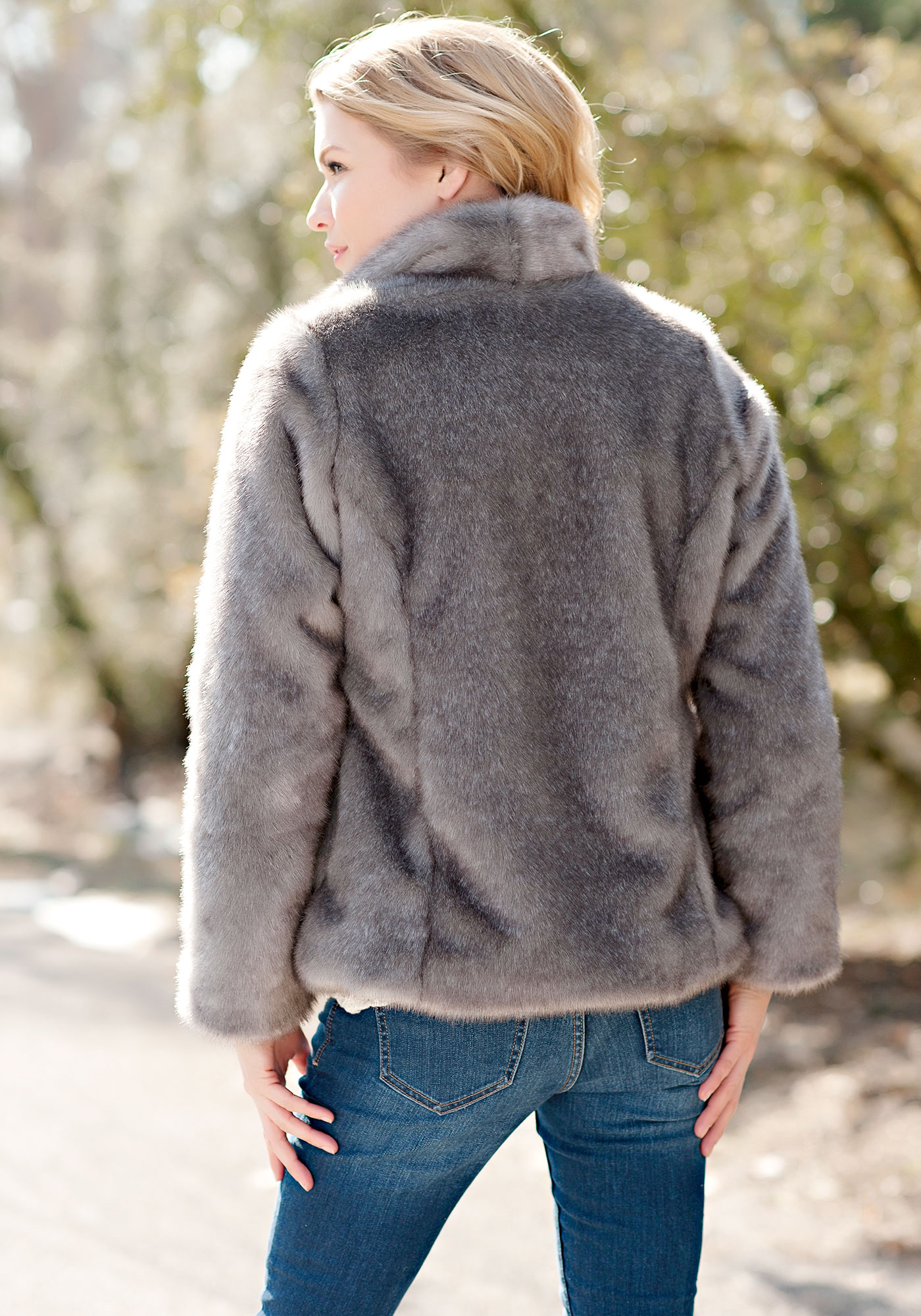 fabulous furs 仿皮草外套 灰貂