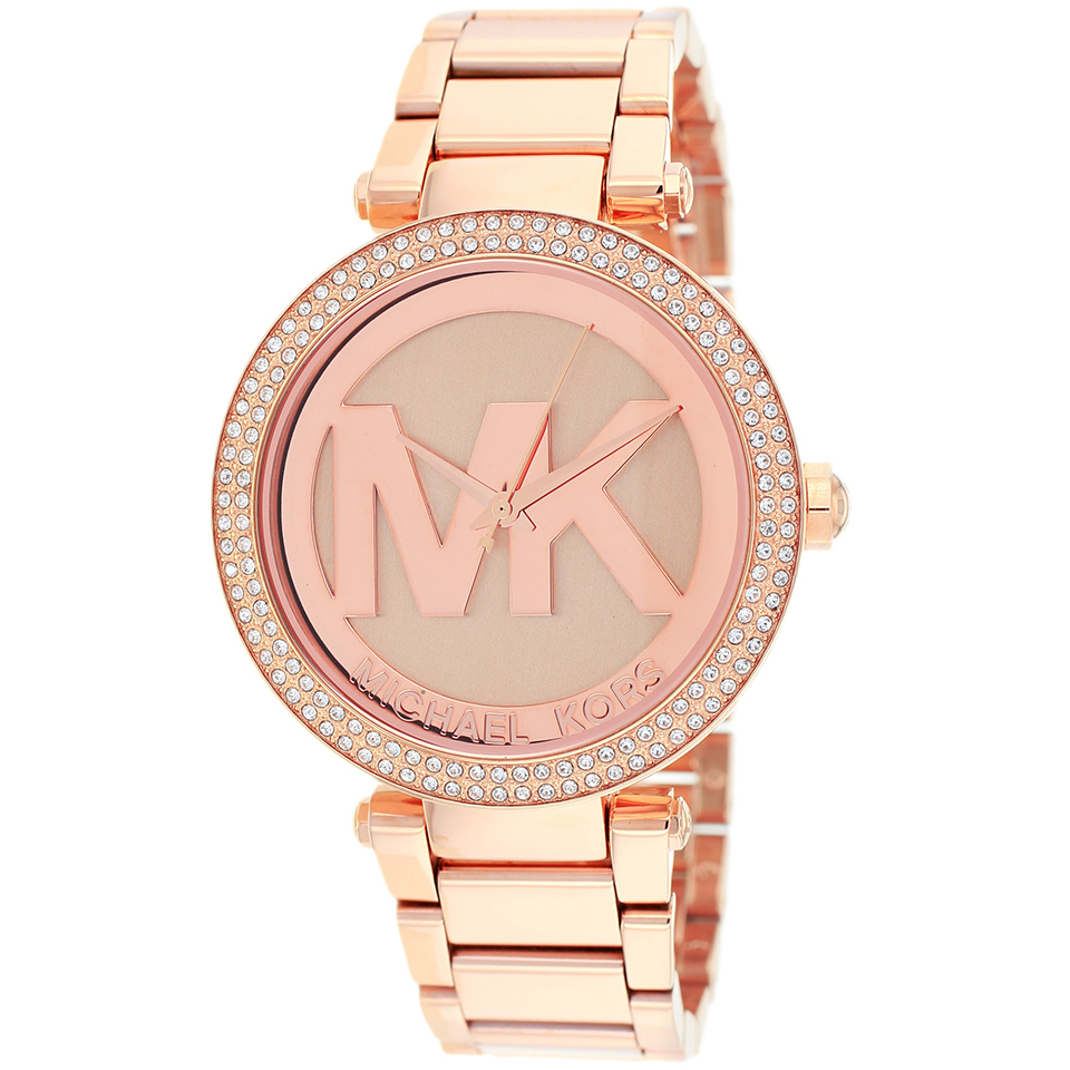 michael kors parker 玫瑰金錶盤不鏽鋼錶帶防水石英女表 mk5865